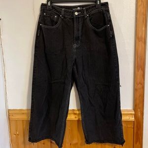 Boohoo Black High Waisted Wide Leg Jeans